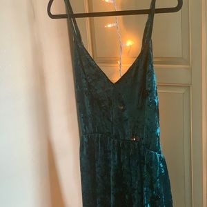 Emerald Green Crushed Velvet Romper